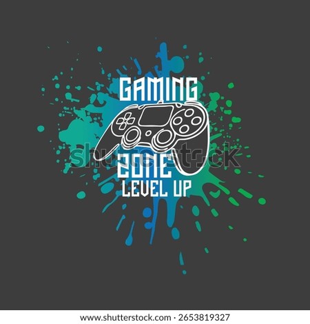 Gaming Zone Splatter console vector graphic