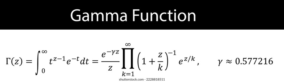 Gamma Function Equation Formula. Mathematic Equation Formula in Vector Illustration