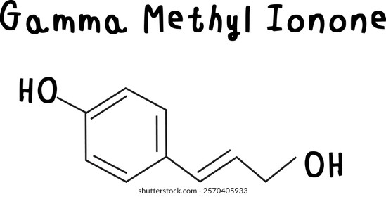 Gamma Methyl Ionone,chemical structure of Gamma Methyl Ionone illustration on transparency background