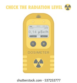 Gamma Radiation Personal Dosimeter. Vector Illustration.