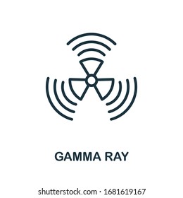 Gamma Ray icon. Simple line element from biotechnology icons collection. Outline Gamma Ray icon for templates, software and infographics.