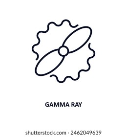 gamma ray outline icon.  Thin line icon from astronomy collection. Editable vector isolated on white background