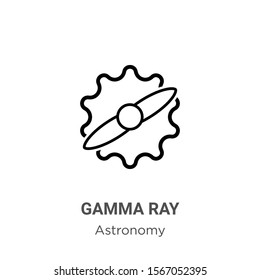 Gamma ray outline vector icon. Thin line black gamma ray icon, flat vector simple element illustration from editable astronomy concept isolated on white background