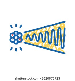 raios gama energia nuclear ícone doodle esboço vetor. raios gama sinal de energia nuclear. símbolo isolado ilustração