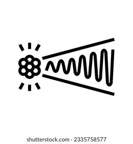 gamma rays nuclear energy line icon vector. gamma rays nuclear energy sign. isolated contour symbol black illustration