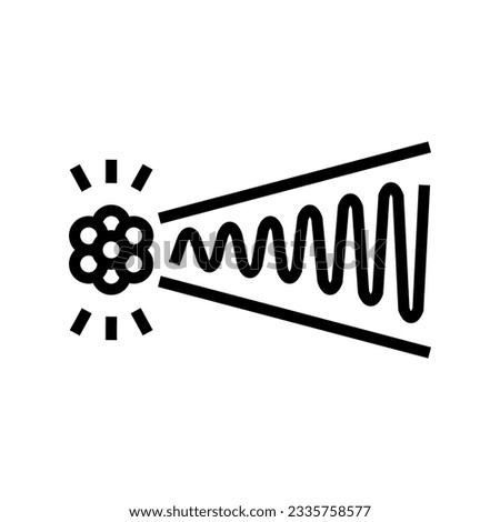 gamma rays nuclear energy line icon vector. gamma rays nuclear energy sign. isolated contour symbol black illustration