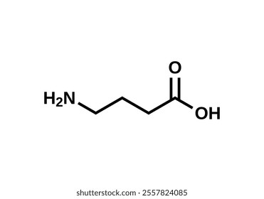 Gamma-aminobutyric acid structural formula, vector illustration