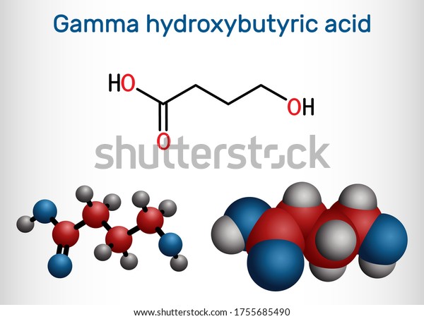 G ヒドロキシ酪酸 Ghb C4h8o3分子 神経伝達物質で 液体エクスタシー 精神活性薬です オキシビン酸ナトリウムの形で用いられる ベクターイラスト のベクター画像素材 ロイヤリティフリー