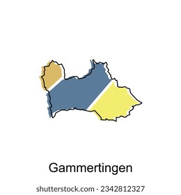Gammertingen City of Germany map vector illustration, vector template with outline graphic sketch style isolated on white background