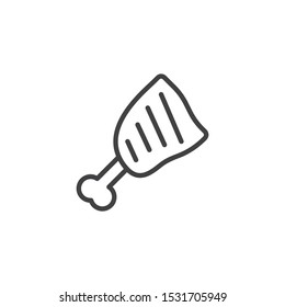 Gammon meat leg line icon. linear style sign for mobile concept and web design. Parma ham outline vector icon. Symbol, logo illustration. Vector graphics