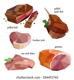gammon / pork / lamb / beef / chop vector set