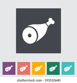 Gammon. Single flat icon on the button. Vector illustration.