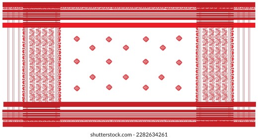 gamosa or gamusa from assam.gamosa textile pattern. gamosa or gamusa is an article of significance for the indigenous people of Assam, India. It is generally a white rectangular piece of cloth .