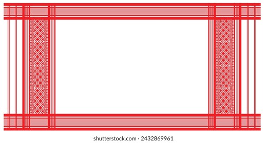 gamosa or gamusa from assam.gamosa textile pattern. gamosa or gamusa is an article of significance for the indigenous people of Assam, India. It is generally a white rectangular piece of cloth vector	