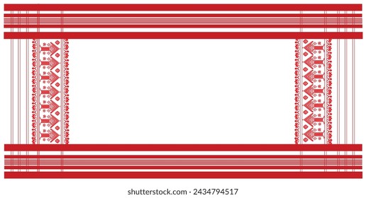 gamosa or gamusa from assam.gamosa textile pattern. gamosa or gamusa is an article of significance for the indigenous people of Assam, India. It is generally a white rectangular piece of cloth vector	