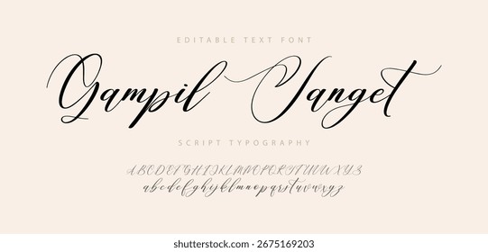 Gampil Sanget logo signature Font. Calligraphy Logotype Script Brush Font Type Font lettering handwritten. vector illustration 
