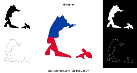 Gamprin municipality outline map set