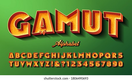 Gamut kühne Vintage Style 3d Alphabet