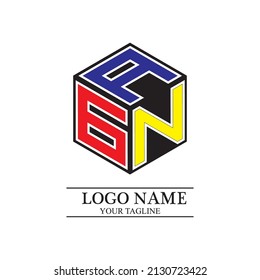 Gan monogram logo vector icon template stock illustration