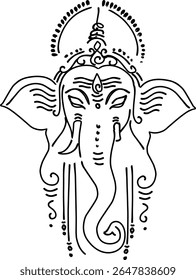 Ganapati,  Ganesha or Vinayaka or bappa hindu god  vector illustration for festival like ganesh Chaturthi or hindu wedding invitations and Hinduism in India .
