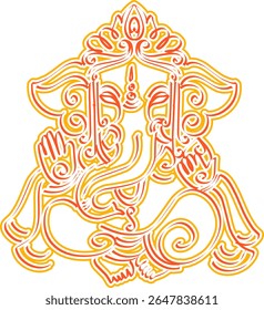 Ganapati,  Ganesha or Vinayaka or bappa hindu god  vector illustration for festival like ganesh Chaturthi or hindu wedding invitations and Hinduism in India .