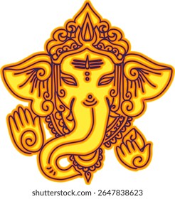 Ganapati, Ganesha ou Vinayaka ou bappa hindu deus vetor ilustração para festival como ganesh Chaturthi ou convites de casamento hindu e hinduísmo na Índia .