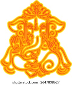 Ganapati,  Ganesha or Vinayaka or bappa hindu god  vector illustration for festival like ganesh Chaturthi or hindu wedding invitations and Hinduism in India .