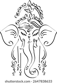 Ganapati,  Ganesha or Vinayaka or bappa hindu god  vector illustration for festival like ganesh Chaturthi or hindu wedding invitations and Hinduism in India .