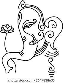 Ganapati,  Ganesha or Vinayaka or bappa hindu god  vector illustration for festival like ganesh Chaturthi or hindu wedding invitations and Hinduism in India .