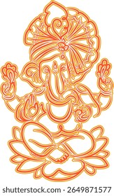 Ganapati ou lorde ganesha hindu indiano deus vetor ilustração arte para o convite de casamento hindu ou ganesh chathurthi e festival indiano 