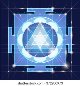 Ganapati Yantra - cosmic conductor of energy. Yantra Sree Ganesha. Sacred Geometry