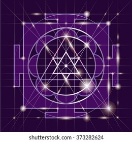 Ganapati Yantra - cosmic conductor of energy. Yantra Sree Ganesha. Sacred Geometry