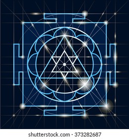 Ganapati Yantra - cosmic conductor of energy. Yantra Sree Ganesha. Sacred Geometry