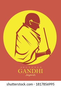 Gandhi illustration art vector image.