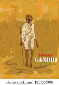 Gandhi illustration art vector image.