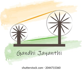 Gandhi Jayanthi Celebration 2nd October Gandhi Birthday  Vector Illustration 