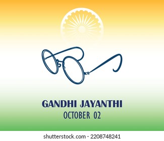 Gandhi Jayanthi Template Tricolor Background