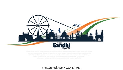 Gandhi Jayanti 2 October concept for Gandhi Birth Anniversary.