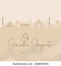 Gandhi Jayanti 2nd October banner design template.