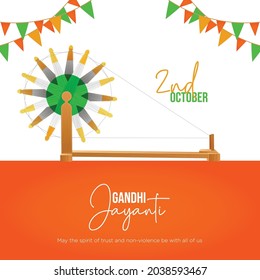 Gandhi Jayanti 2nd October banner design template.