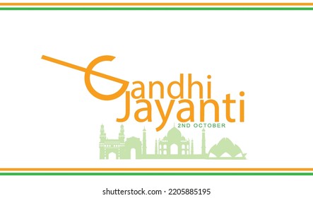 Gandhi jayanti - 2nd October with creative design vector illustration
