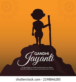 Gandhi Jayanti 2nd October national festival banner design template. 
