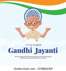 Gandhi Jayanti 2nd October national festival banner design template. 