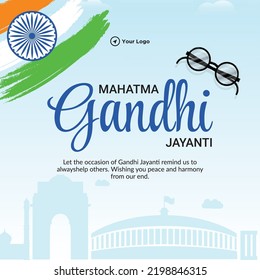 Gandhi Jayanti 2nd October national festival banner design template. 