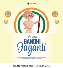 Gandhi Jayanti 2nd October national festival banner design template. 