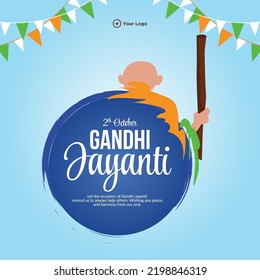 Gandhi Jayanti 2nd October national festival banner design template. 