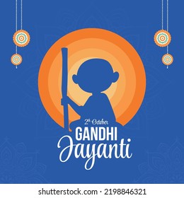 Gandhi Jayanti 2nd October national festival banner design template. 