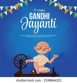 Gandhi Jayanti 2nd October national festival banner design template. 