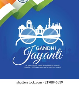 Gandhi Jayanti 2nd October national festival banner design template. 