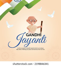 Gandhi Jayanti 2nd October national festival banner design template. 